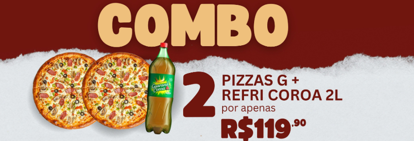 Combo 2 Pizzas + Refri 2l