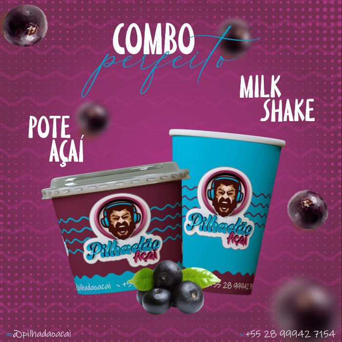 1 MILK SHAKE 500 ML + 1 POTE DE AÇAI 500 ML: