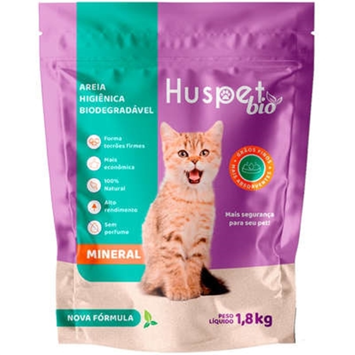 AREIA HIGIENICA HUSPET BIO MINERAL 1,8KG