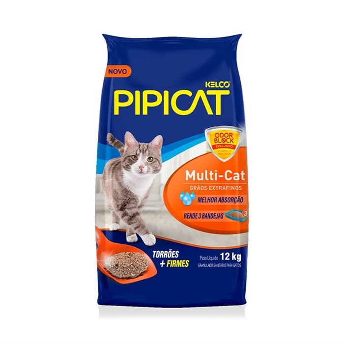 AREIA HIGIENICA PIPICAT MULTI-CAT 12kg