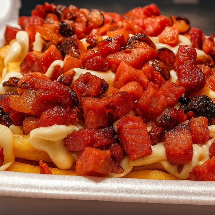 BATATA FRITA C/ REQUEIJÃO E BACON
