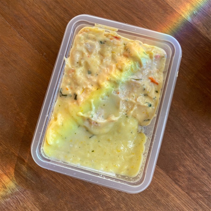 Bobó de Frango,Arroz Integral e Creme de Milho
