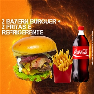 CB 03 - 2 BAYERN BURGUER + 2 FRITAS E 1 REFRIGERENTE