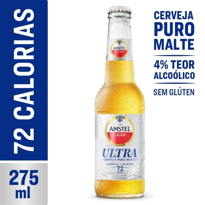 Cerveja Amstel Ultra Puro Malte Sem Glúten Long Neck 275ml