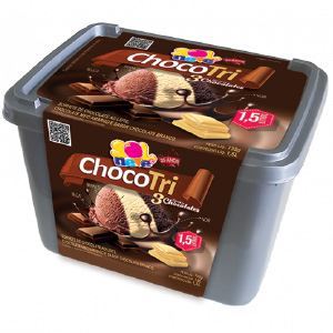 CHOCOTRI (CHOCOLATE AO LEITE, CHOCOLATE BRANCO E CHOCOLATE MEIO AMARGO) - 1,5L