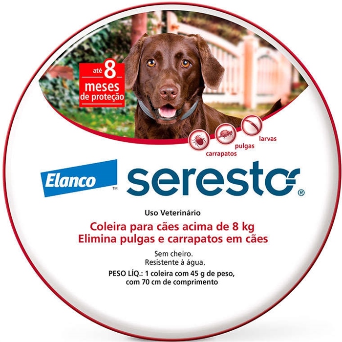 COLEIRA SERESTO CÃES ACIMA DE 8 KG - PROTEÇÃO 8 MESES
