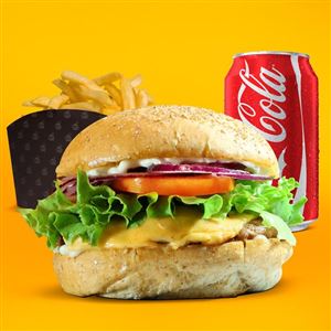 COMBO 5 - QB CHICKEN SALADA + ACOMPANHAMENTO + REFRI LATA 350ML