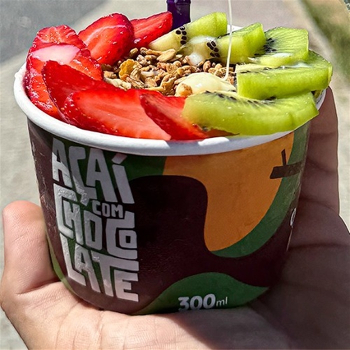 Copo Açaí Fitiness 300ml (Açaí zero açúcar + banana + granola e Mel)
