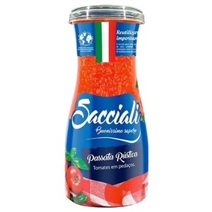 MOLHO PASSATA RÚSTICA SACCIALI 520G 