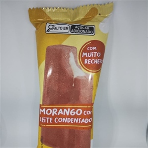 Paleta de morango com leite condensado