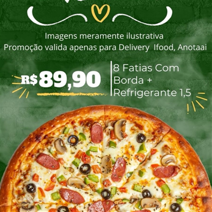 Pizza 8 fatias com borda