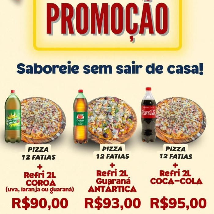 PIZZA - PROMOÇÃO PIZZA FAMÍLIA 12 FATIAS + REFRI 2L