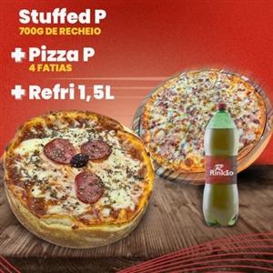 PROMOÇÃO PIZZA STUFFED P (ESCOLHA O SABOR) + PIZZA PRESUNTO P + REFRI 2L
