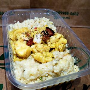 RISOTO DE COUVE FLOR COM FRANGO E BACON