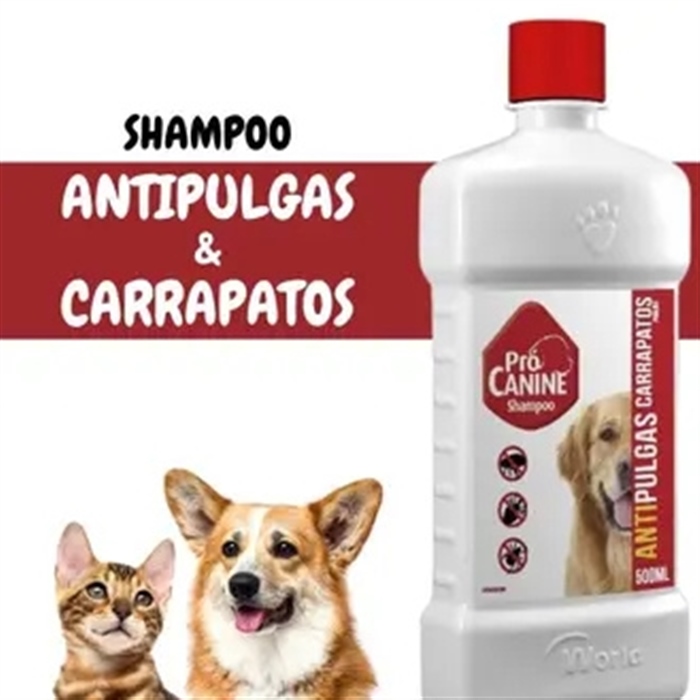 SHAMPOO PROCANINE ANTIPULGAS E CARRAPATOS 500ML