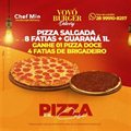 PIZZA SALGADA 8 FATIAS + PIZZA DOCE 4 FATIAS SABOR BRIGADEIRO + GUARANÁ 1L 