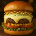 < Queso Burger do Baby > Burger de Carne , Queijo com Salada 